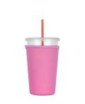 Insulated Neoprene Cup Sleeve/Holder for Iced Beverages, Coffee, and Tea (Light-Pink, Medium)