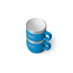 YETI Rambler 6 oz Stackable Mug, Stainless Steel, Vacuum Insulated Espresso/Coffee Mug, 2 Pack, Big Wave Blue