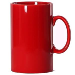 Smilatte 28 OZ Extra Large Ceramic Coffee Mug, M018 Classic Porcelain Boss Super Big Tea Cup with Handle for Office and Home, Red