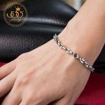 555Jewelry Stainless Steel Solid Unisex Womens Mens Hollow Coffee Bean Link Stylish Solid Lightweight Fashion Jewelry Accessory Chain Bangle Bracelet, Silver 8 Inch