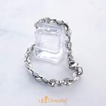 555Jewelry Stainless Steel Solid Unisex Womens Mens Hollow Coffee Bean Link Stylish Solid Lightweight Fashion Jewelry Accessory Chain Bangle Bracelet, Silver 8 Inch