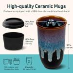 NOVA CERAMICS Coffee Tumbler – Travel Mug - On the Go Coffee Mug – Microwave & Dishwasher Safe Green Coffee Tumbler - Gifts For Women Men Him Her – 16oz – Monsoon