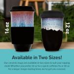 NOVA CERAMICS Coffee Tumbler – Travel Mug - On the Go Coffee Mug – Microwave & Dishwasher Safe Green Coffee Tumbler - Gifts For Women Men Him Her – 16oz – Monsoon