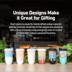 NOVA CERAMICS Coffee Tumbler – Travel Mug - On the Go Coffee Mug – Microwave & Dishwasher Safe Green Coffee Tumbler - Gifts For Women Men Him Her – 16oz – Monsoon