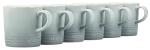 Le Creuset Stoneware Set of 6 London Mugs, 12 oz. Each, Sea Salt