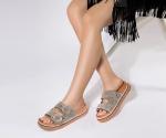 Sparkly Rhinestone Arch Support Sandals for Summer