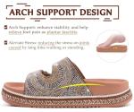 Sparkly Rhinestone Arch Support Sandals for Summer