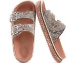 Sparkly Rhinestone Arch Support Sandals for Summer