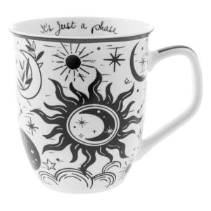 Black and White Celestial Boho Coffee Mug