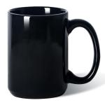 Black Porcelain Coffee Mug with Large Handle