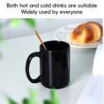 Black Porcelain Coffee Mug with Large Handle