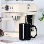 Black Porcelain Coffee Mug with Large Handle