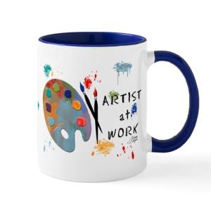 Artist At Work Ceramic Coffee Mug - 11 oz