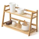Bamboo 2-Tier Matcha Mug Stand and Organizer
