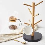 Bamboo Coffee Mug Tree with 6 Hooks