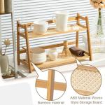 Bamboo 2-Tier Matcha Mug Stand and Organizer