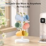 Bamboo Coffee Mug Holder with Stand - White