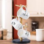 Bamboo Coffee Mug Tree with 6 Hooks