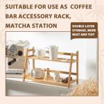 Bamboo 2-Tier Matcha Mug Stand and Organizer