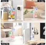 Bamboo Coffee Mug Holder with Stand - White