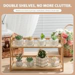 Bamboo 2-Tier Matcha Mug Stand and Organizer