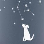 Fringe Studio Celestial Dog Stoneware Mug, 12 fl oz, Navy, 429017