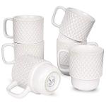 Bosmarlin Stackable Ceramic Coffee Mugs Set of 6
