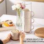 Stackable Ceramic Coffee Mug Set of 4