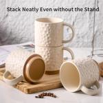 Stackable Ceramic Coffee Mug Set of 4