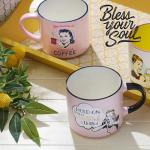 Bless Your Soul XL Pink Coffee Mug - Funny Retro Design