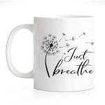 Just Breathe Dandelion Coffee Mug for Mindfulness