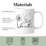 Just Breathe Dandelion Coffee Mug for Mindfulness