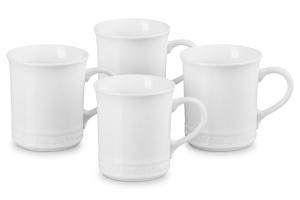 Le Creuset Set of 4 White Mugs