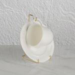 Gold Brass Tea Cup and Saucer Display Stand