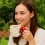 Personalized 11oz Red Bow Coffee Mug