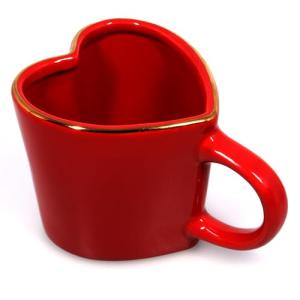 Large Heart Mug with Gold Spoon - Perfect Gift
