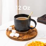 Stackable 12Oz Ceramic Coffee Mugs Set of 4