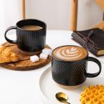 Stackable 12Oz Ceramic Coffee Mugs Set of 4