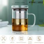 Durable Glass Tea Cup with Infuser - 16oz