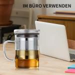 Durable Glass Tea Cup with Infuser - 16oz