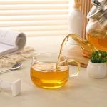 Colorful Handle Glass Tea Cups Set of 4