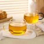 Colorful Handle Glass Tea Cups Set of 4