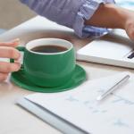 Cyan Minimalist Porcelain Coffee Cup with Saucer