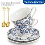 Vintage Country Roses Tea Cups and Saucers Set