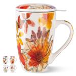 GBHOME 18 Ounce Ceramic Tea Mug with Infuser
