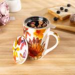 GBHOME 18 Ounce Ceramic Tea Mug with Infuser