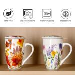 GBHOME 18 Ounce Ceramic Tea Mug with Infuser