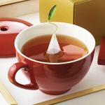 Ruby Red Porcelain Tea Cup with Lid, 8 oz