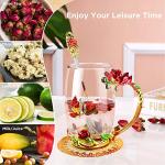 Rose Butterfly Glass Tea and Coffee Mugs Set