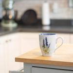 Dean Crouser Lavender Floral Ceramic Mug 16 oz